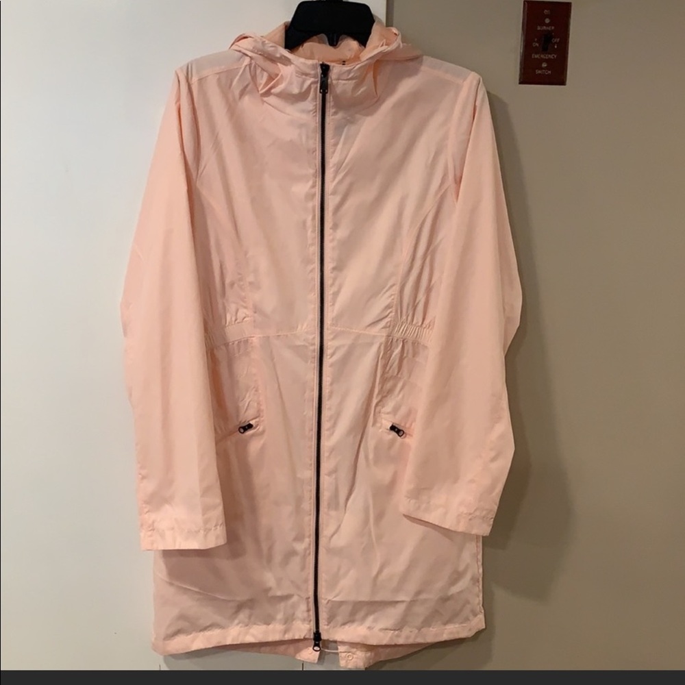 pink north face rain jacket